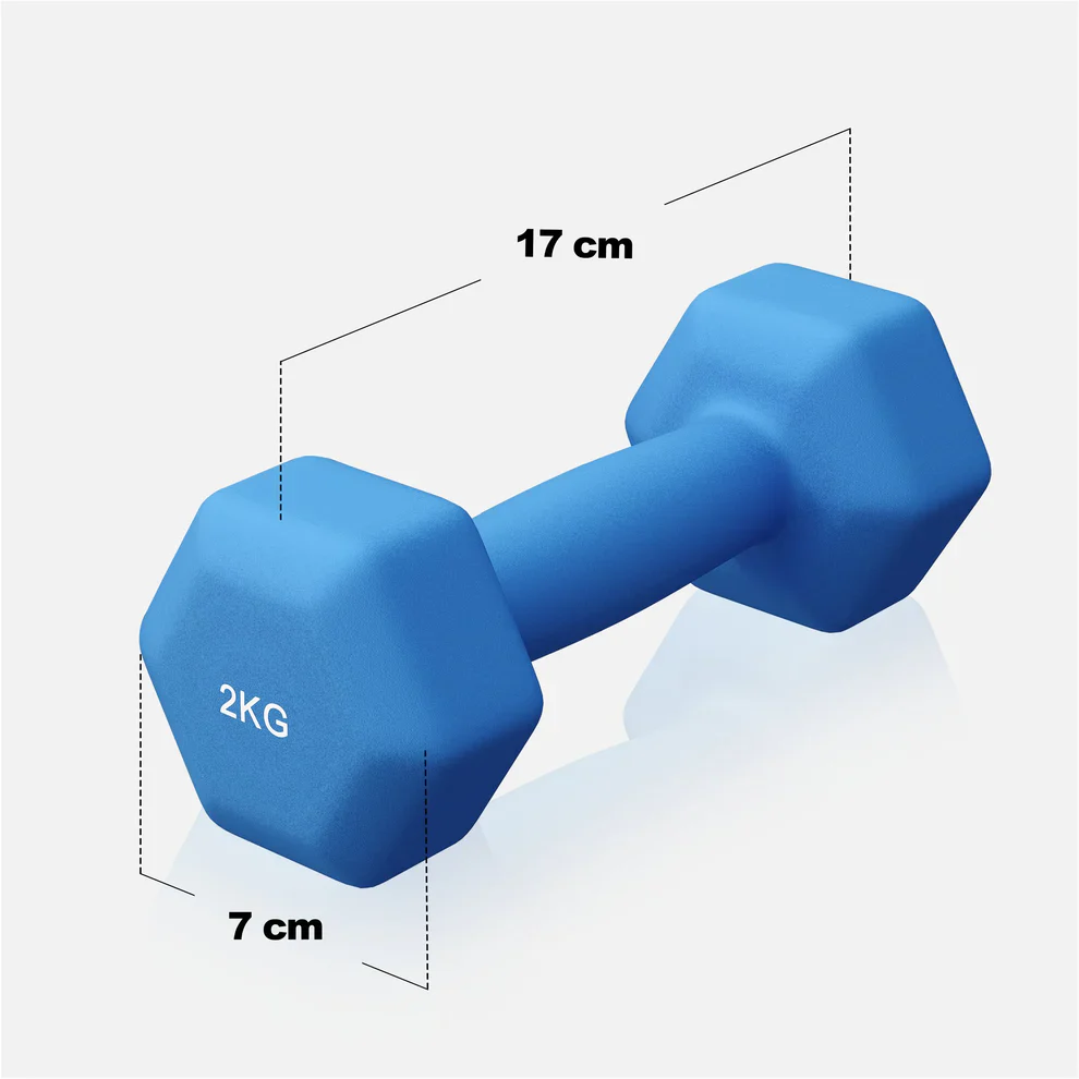 Neopreenikäsipainot 2 kg / 2 kpl, sininen - Image 3