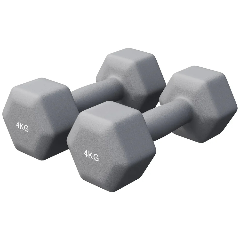 Neopreenikäsipainot 4 kg, 2 kpl, harmaa - Image 4