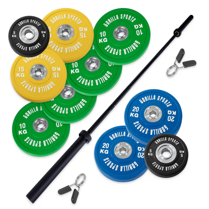Bumper Plate levytankosarja 140 kg mustalla tangolla - Image 2
