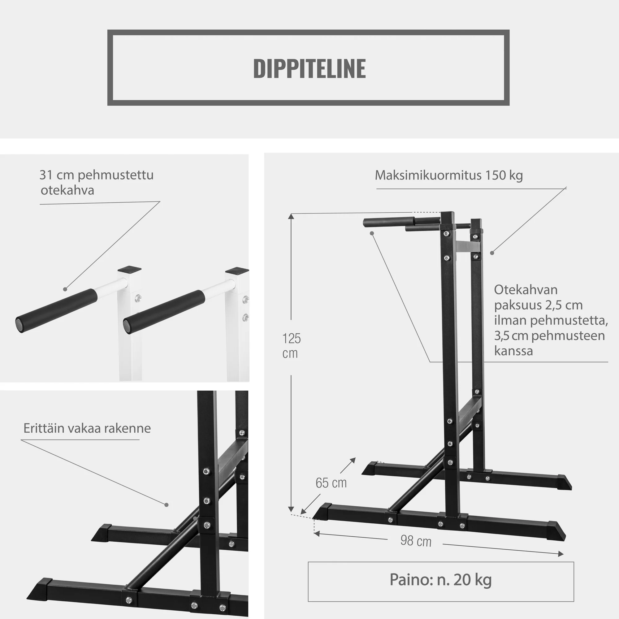 Dippiteline pehmustetuilla kahvoilla, Black Edition - Image 4