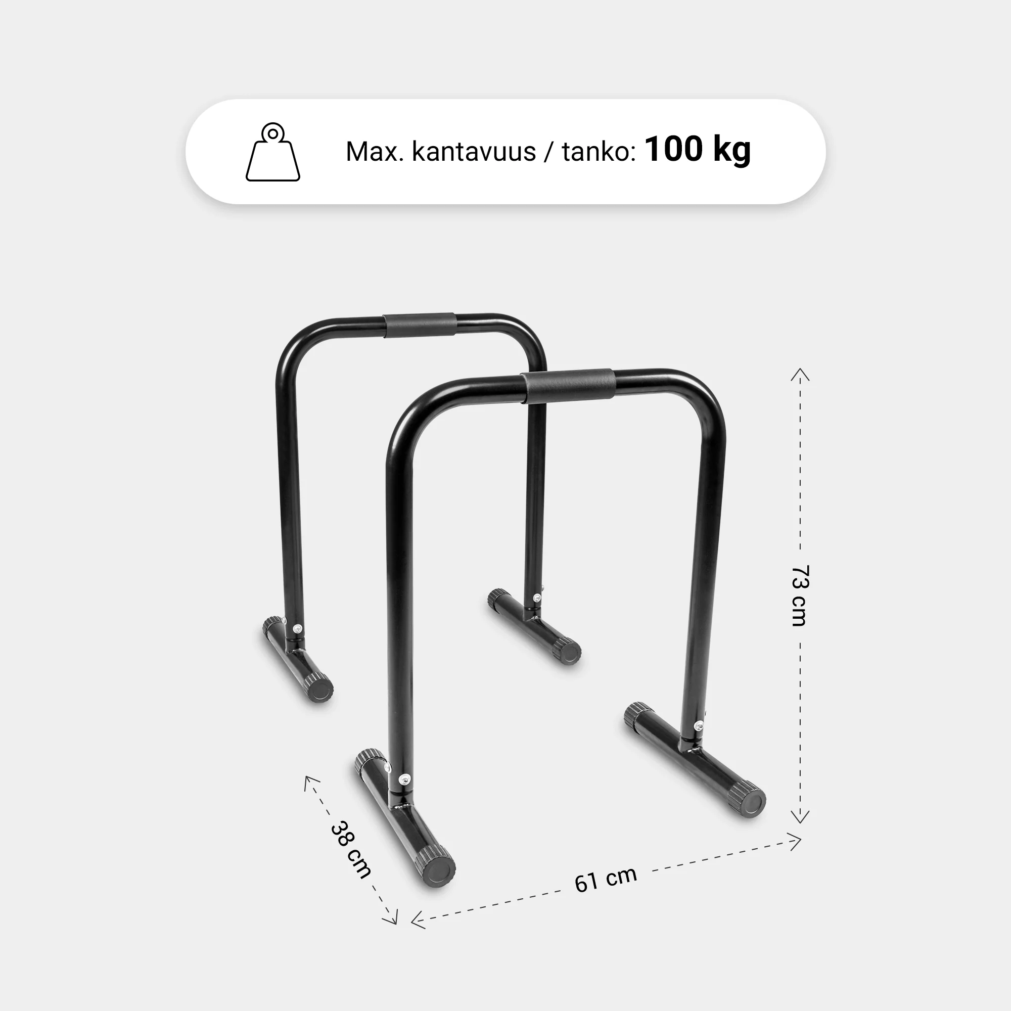 Dippitelineet / nojapuut kotiin 73 cm kehonpainotreeniin - Image 6