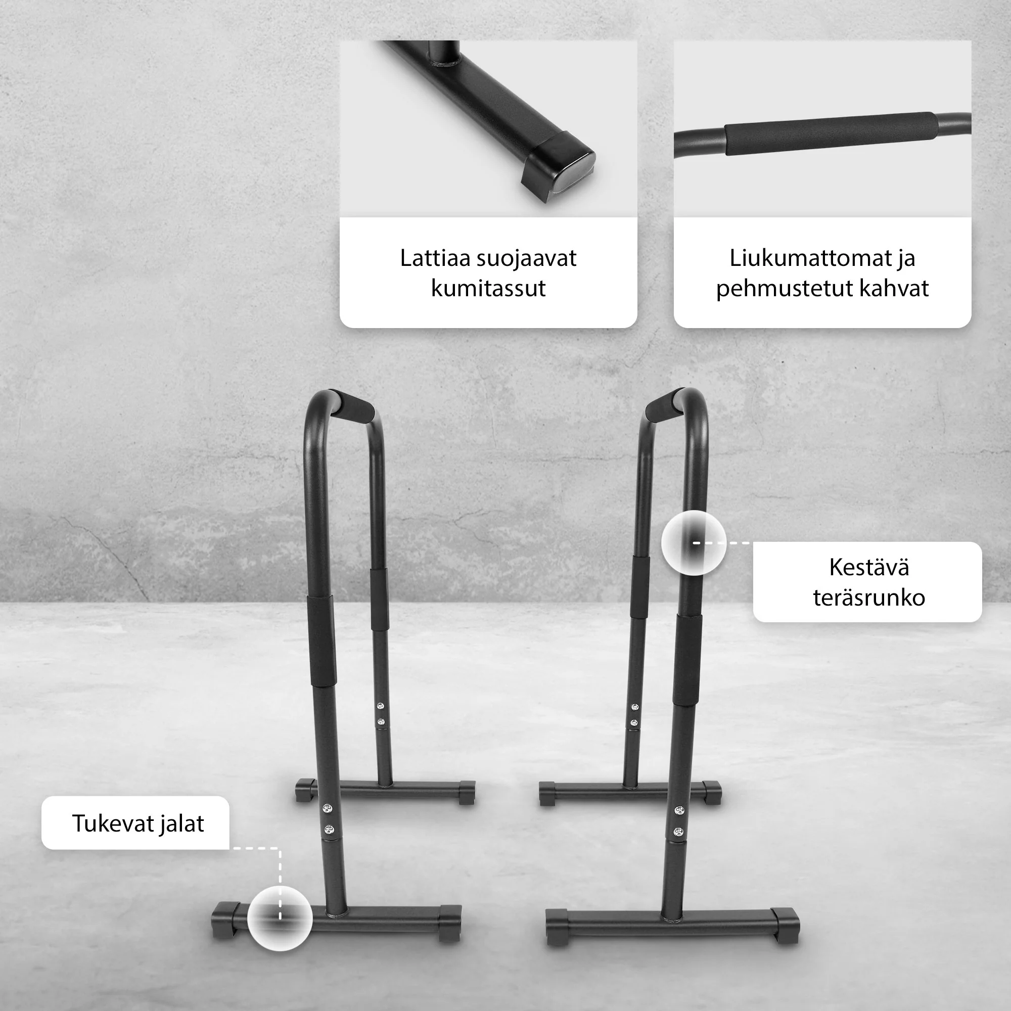 Dippitelineet / nojapuut kotiin 94 cm kehonpainotreeniin - Image 24