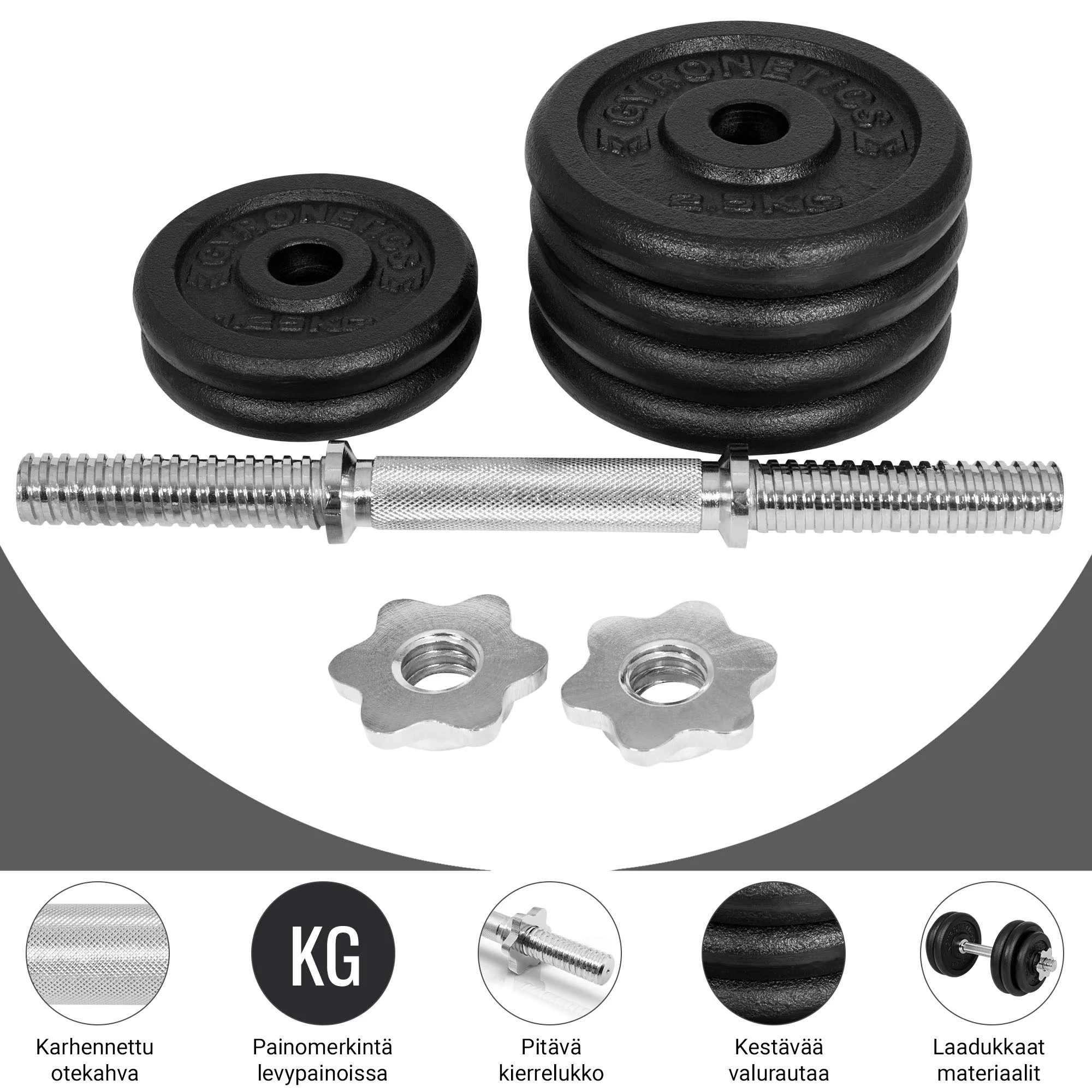 Valurautainen säädettävä käsipaino 15 kg - Image 7