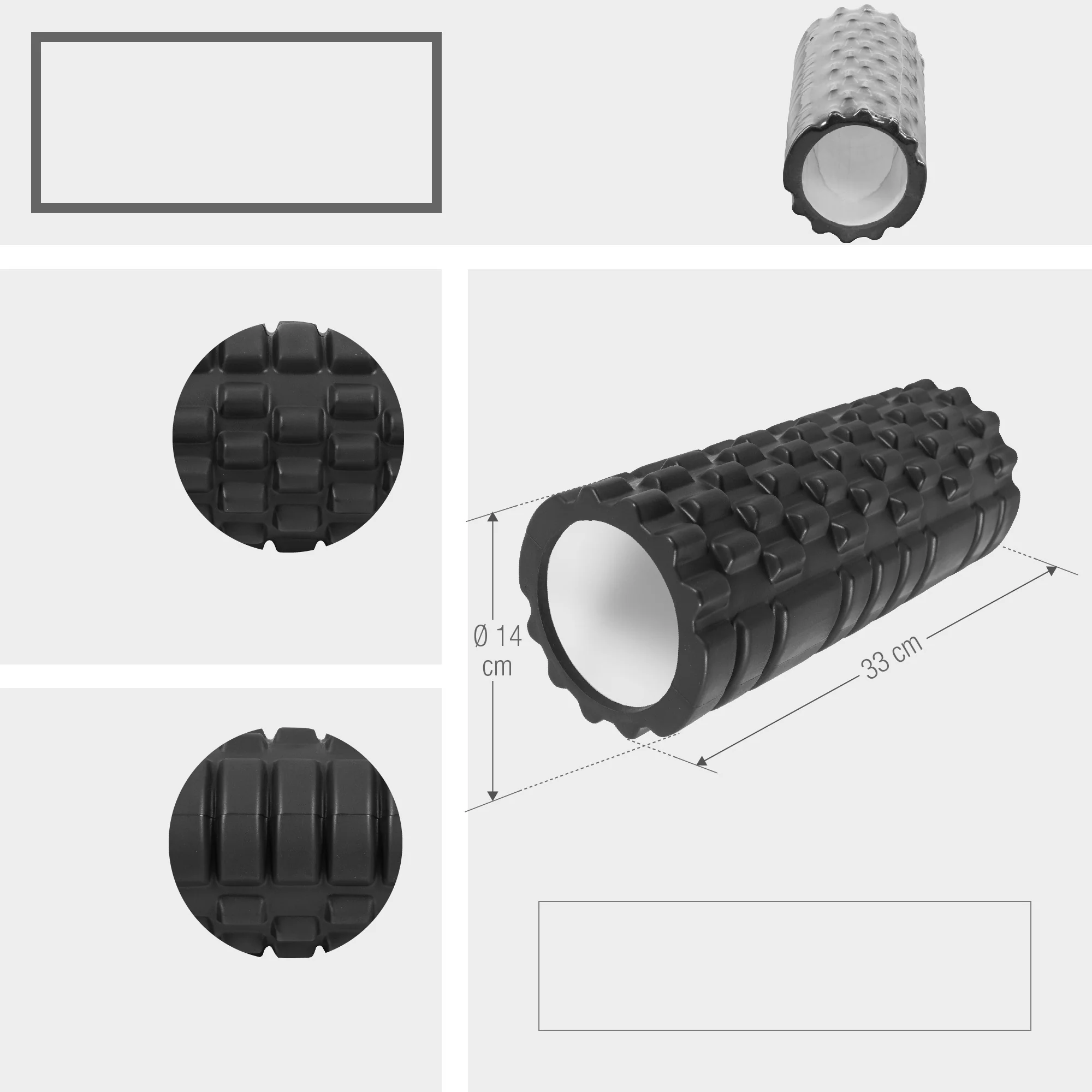 Foam Roller 2.0 hierontarulla 32 x 14 cm musta - Image 5