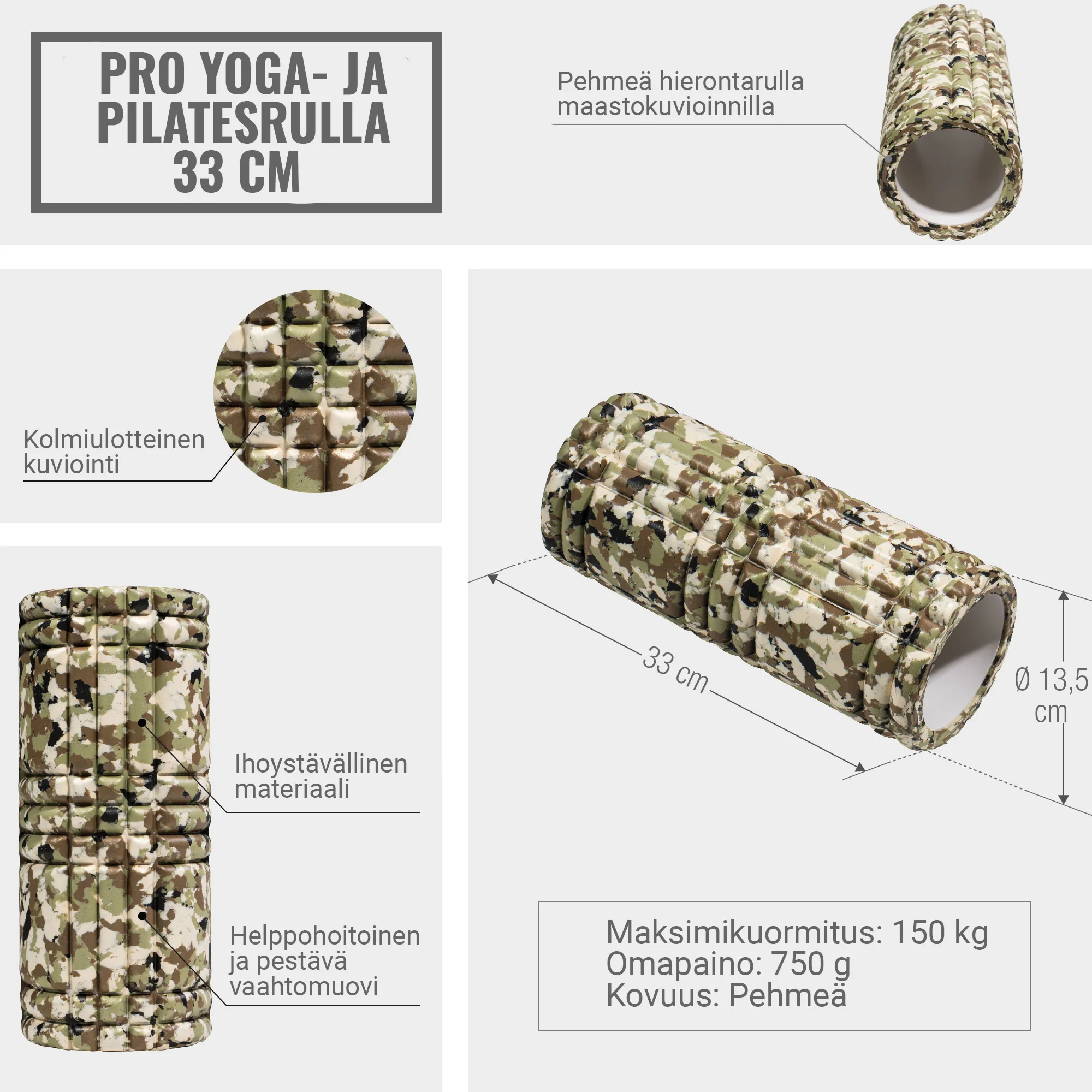 Foam Roller hierontarulla 33 x 13 cm - Image 4