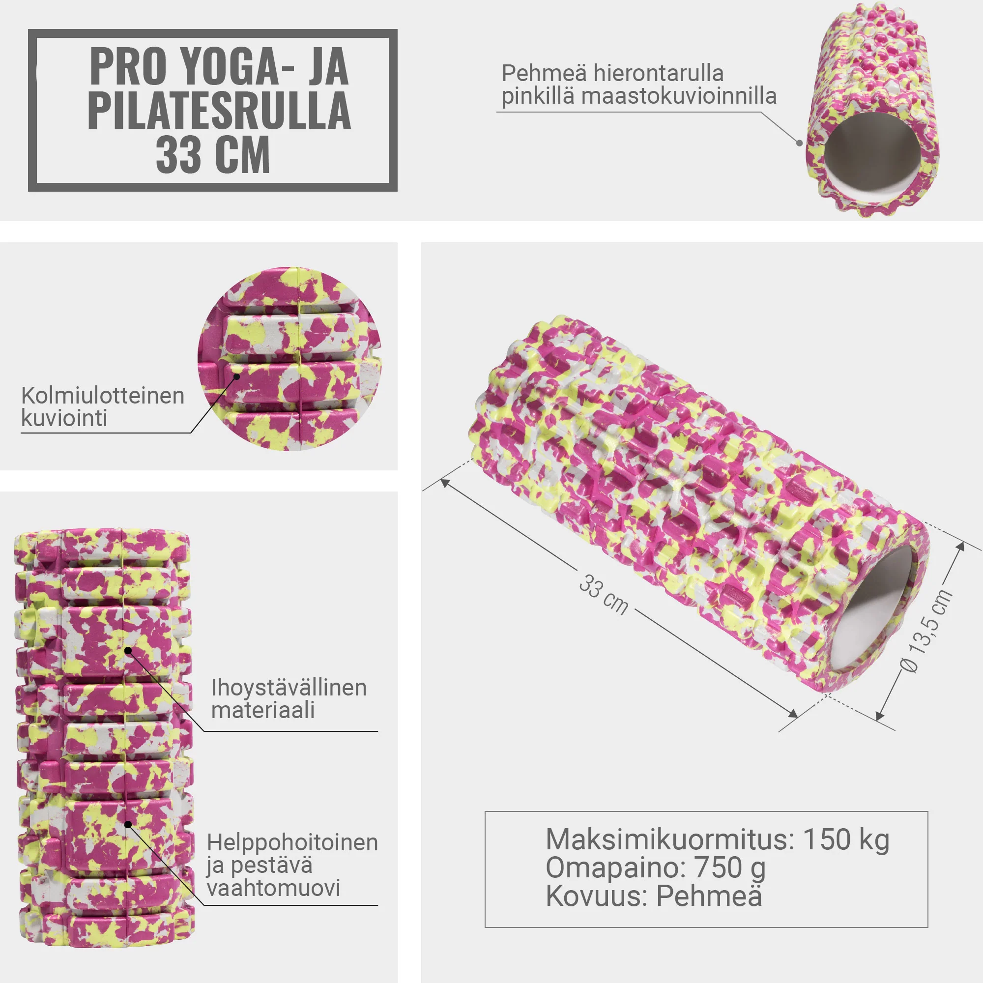 Foam Roller hierontarulla 33 x 13 cm - Image 4