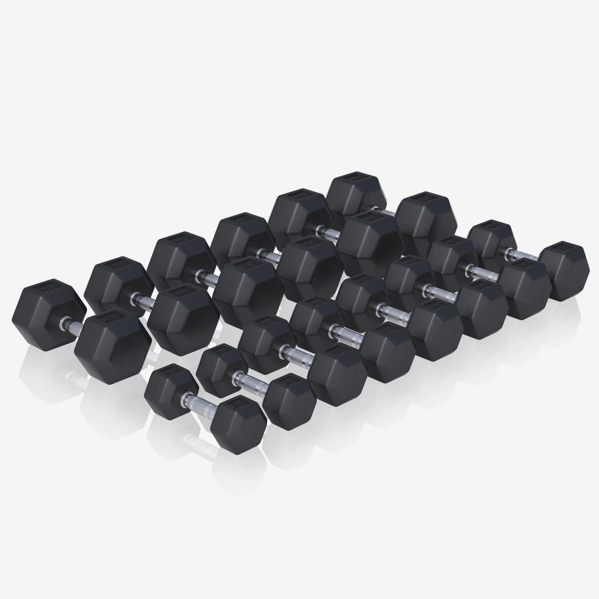 Hexagon-käsipainosetti 237 kg telineellä - Image 5