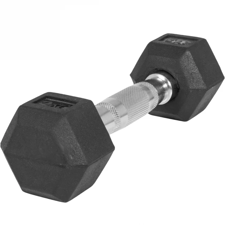 Hexagon- käsipaino 2,5-25kg, kumipinnoitettu valurauta (pikatoimitus) - Image 3