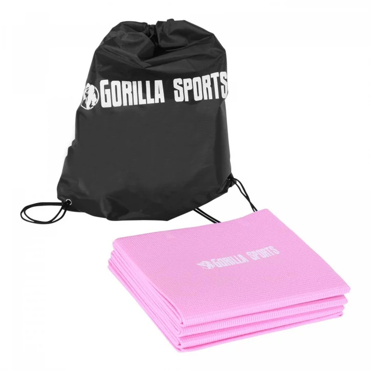 Taitettava joogamatto 4 mm kantolaukulla, pinkki - Image 4