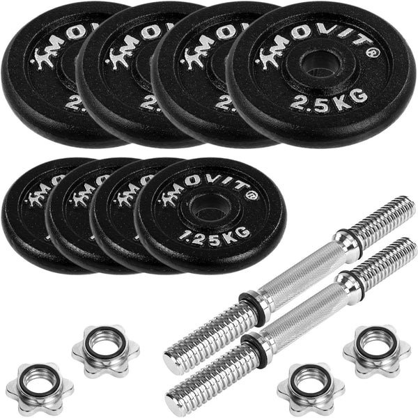 Käsipainosarja 20–60 kg valurautalevyillä ja 30 mm tangoilla - Image 4