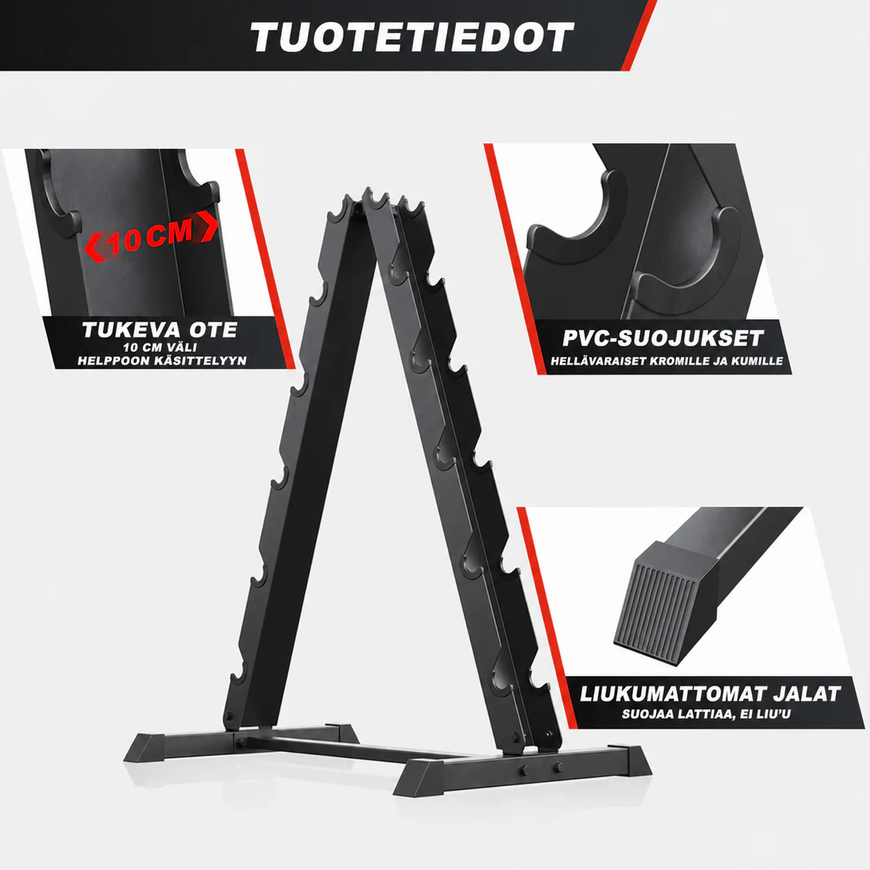 Käsipainoteline Musta - Image 6