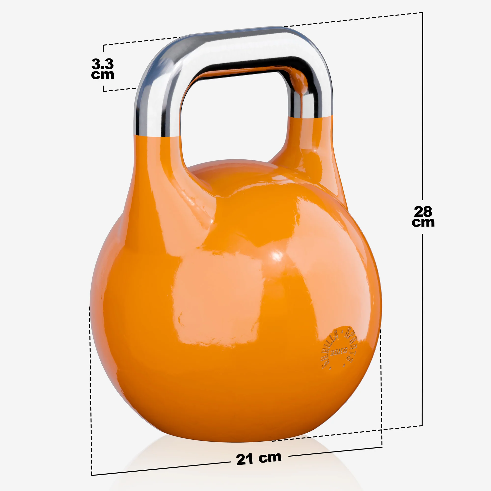 Kisakahvakuula 28 kg, oranssi, valettu teräs - Image 5