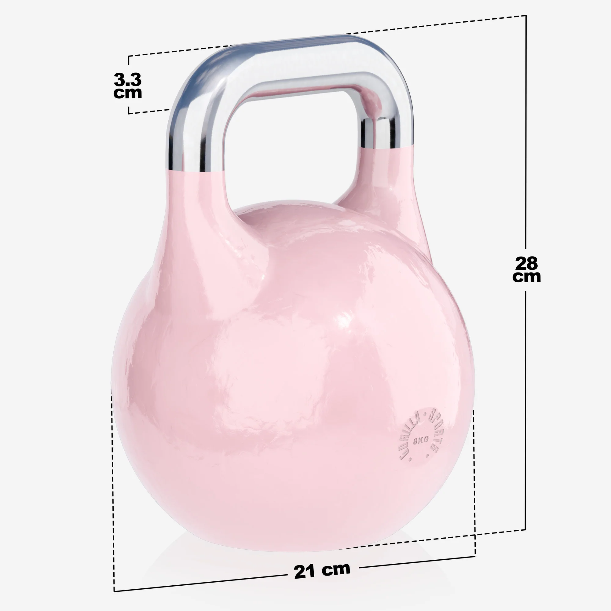 Kisakahvakuula 8 kg, pinkki, valettu teräs - Image 3