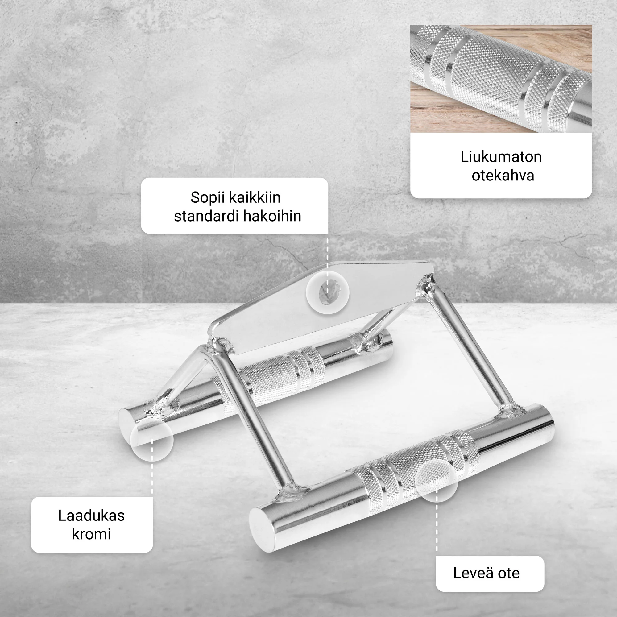 Leveä V-kahva taljaan 18,5 cm - Image 6