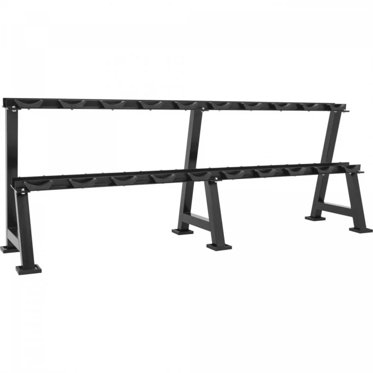 Kumipinnoitettu käsipainosetti 325 kg telineellä - Image 3