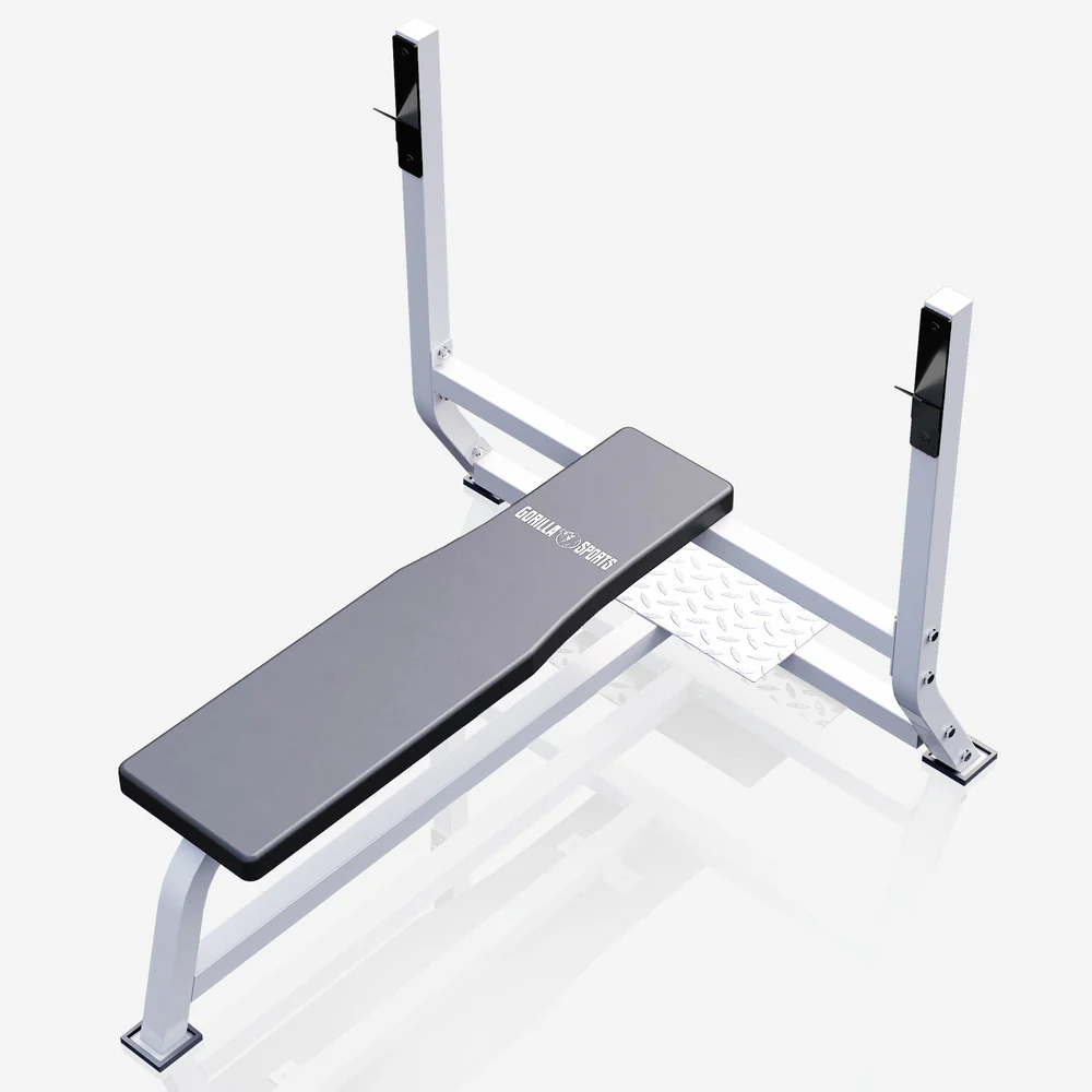 Leveä painonnostopenkki max 250 kg, valkoinen - Image 4