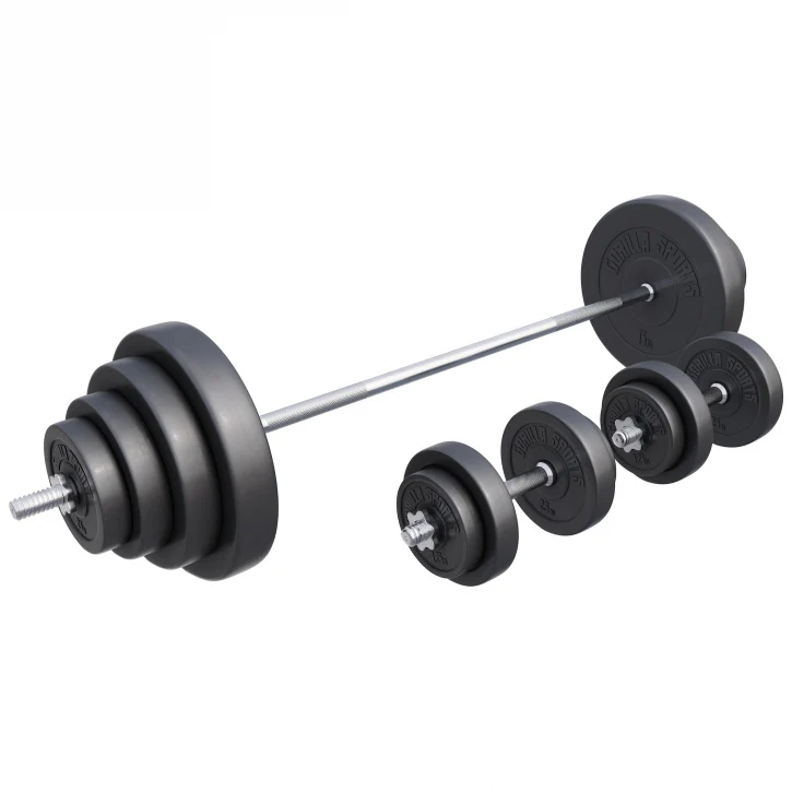 Vinyylinen levytankosarja 100 kg tangolla ja käsipainoilla