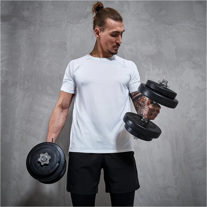 Vinyylinen levytankosarja 100 kg tangolla ja käsipainoilla - Image 10