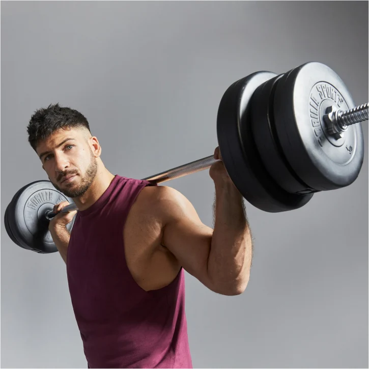 Vinyylinen levytankosarja 100 kg tangolla ja käsipainoilla - Image 9