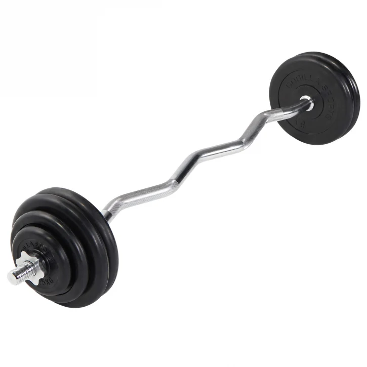 EZ-levytankosarja 35 kg kumipinnoitetuilla levyillä