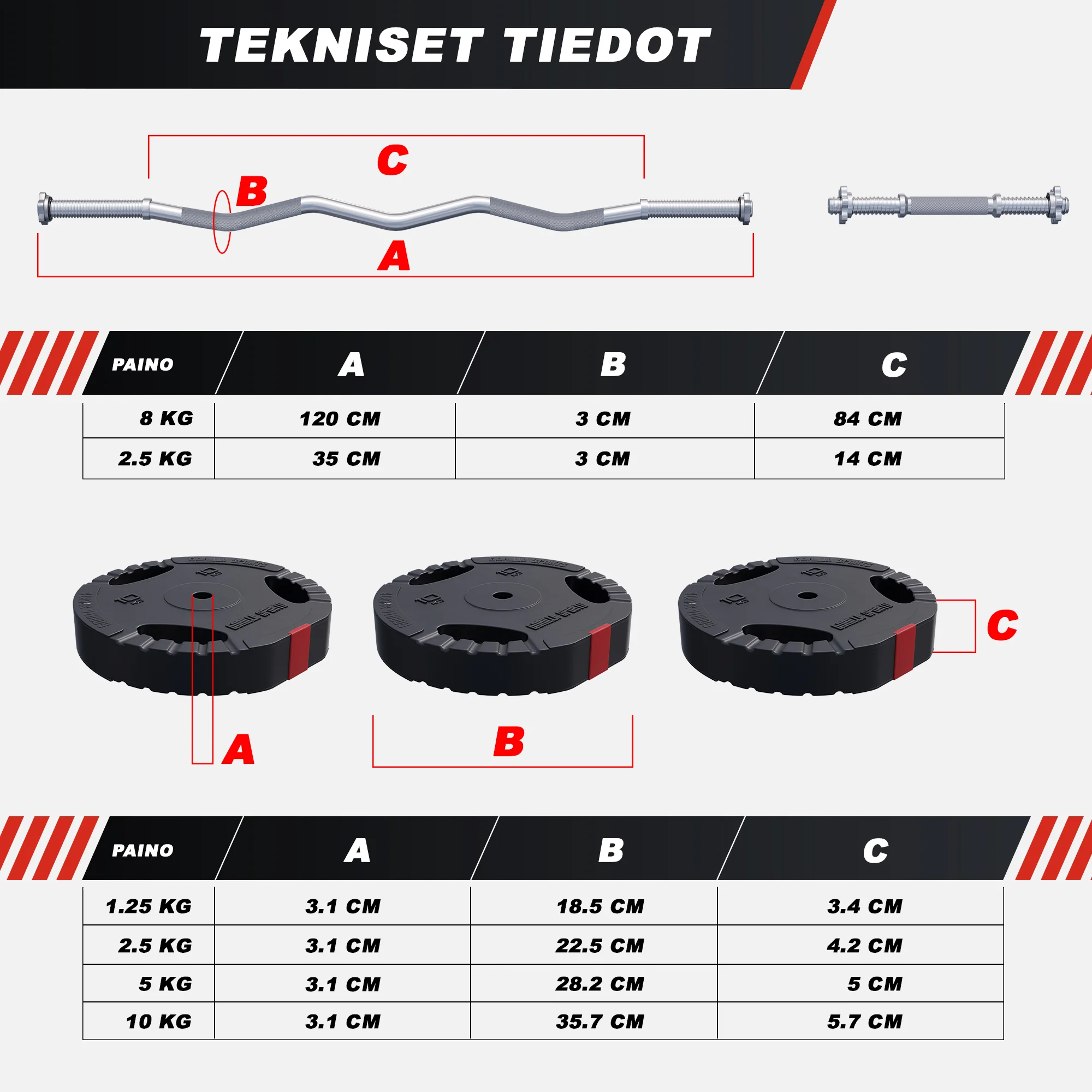 Vinyyli Tri Grip levytankosarja 70 kg - Image 6
