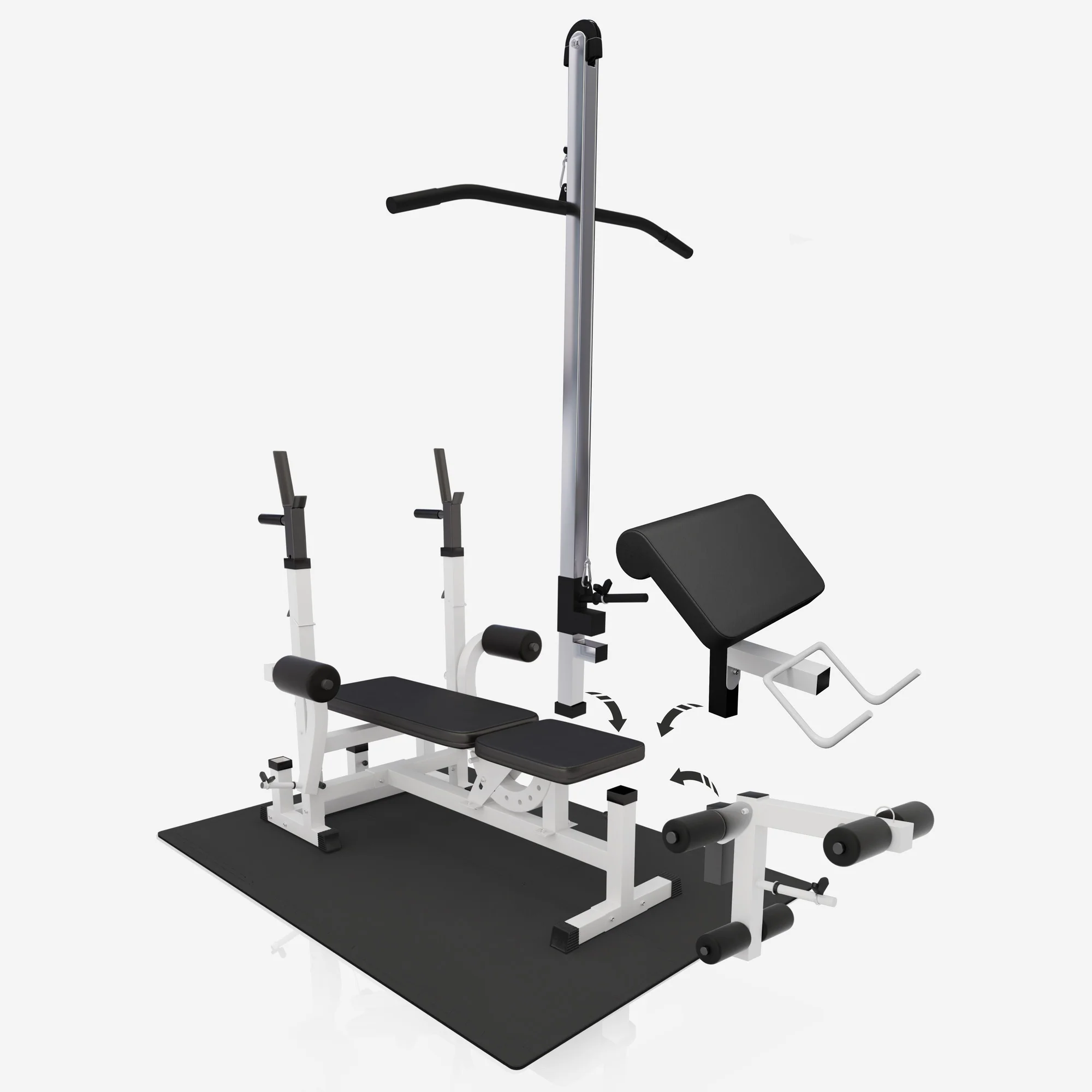 Painonnostopenkki ylätaljalla + 100 kg levytankosarja ja suojamatto - Image 5