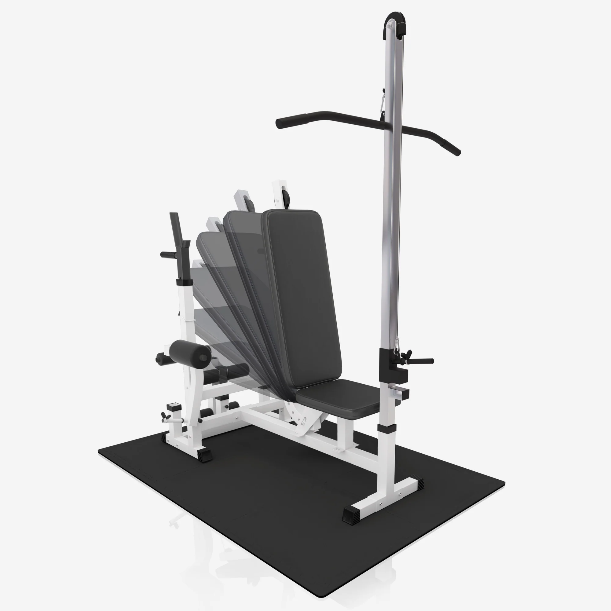 Painonnostopenkki ylätaljalla + 100 kg levytankosarja ja suojamatto - Image 6