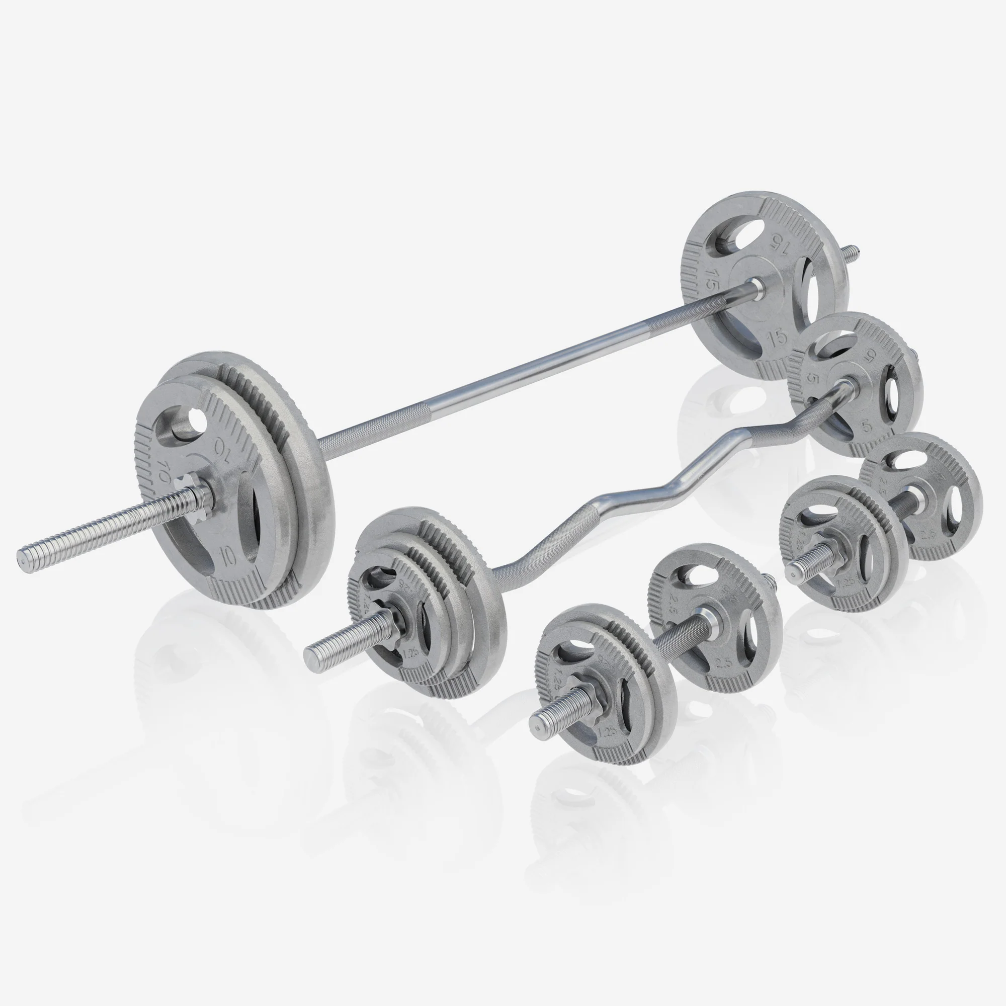 Säädettävä painonnostopenkki ja 108 kg levytankosarja - Image 11