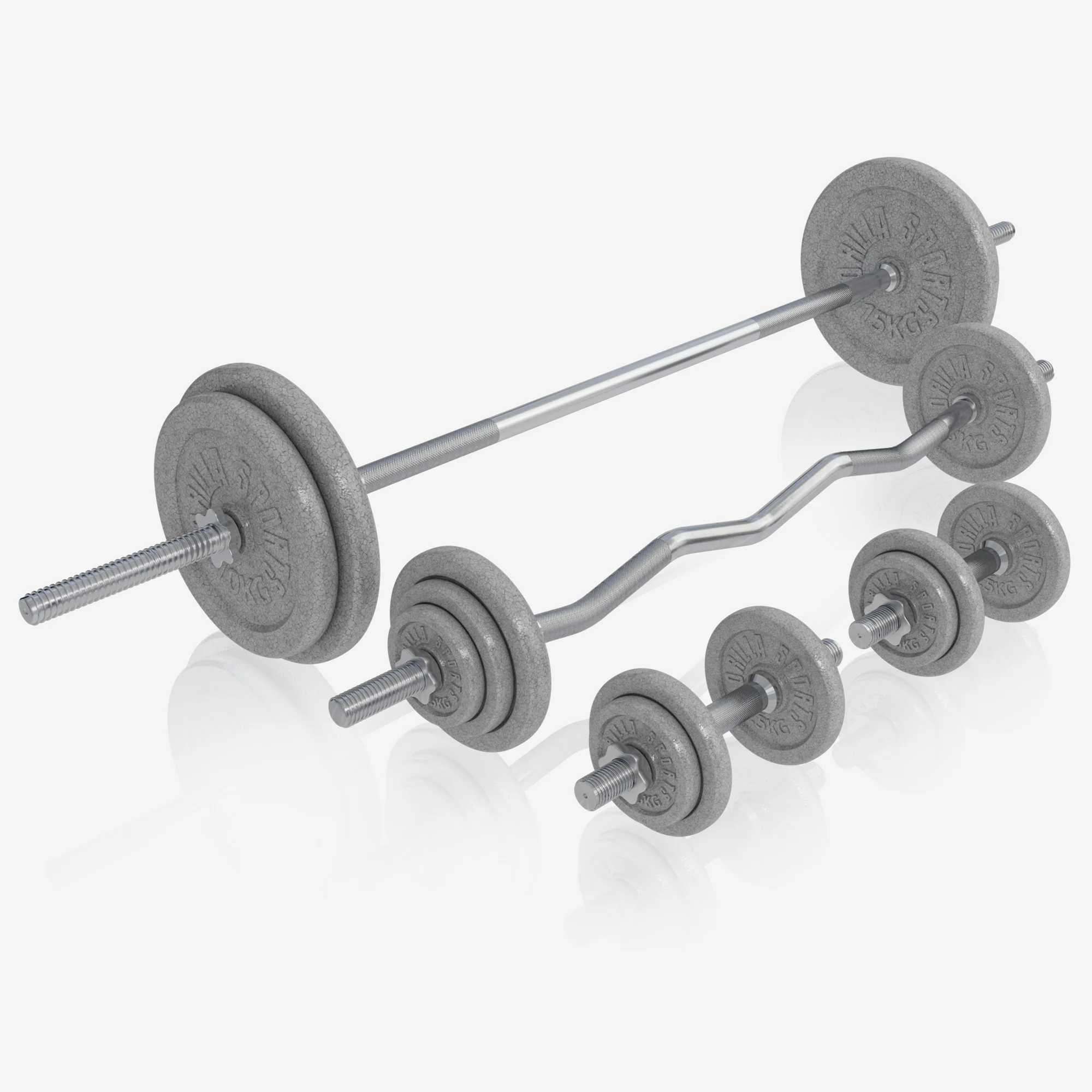 Säädettävä painonnostopenkki + levytankosarja 108 kg - Image 9