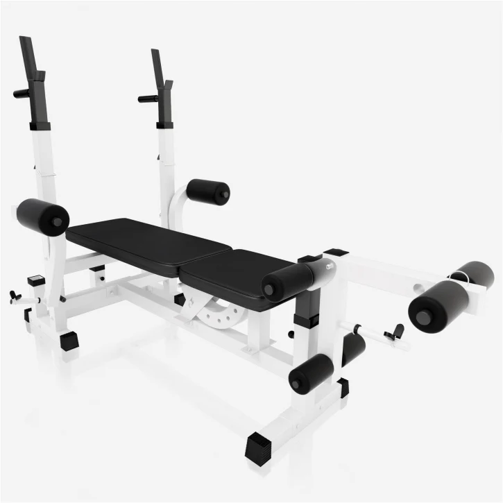 Säädettävä painonnostopenkki + 100 kg levytankosetti, valkoinen - Image 4