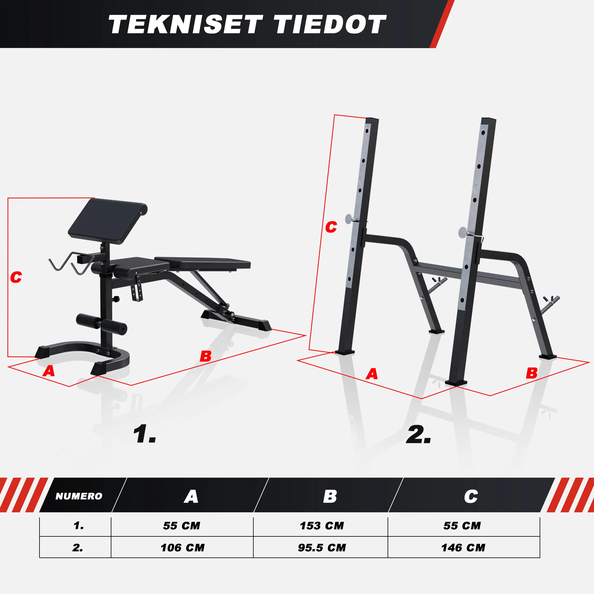 Säädettävä 5-in-1 painonnostopenkki, max 200 kg - Image 25