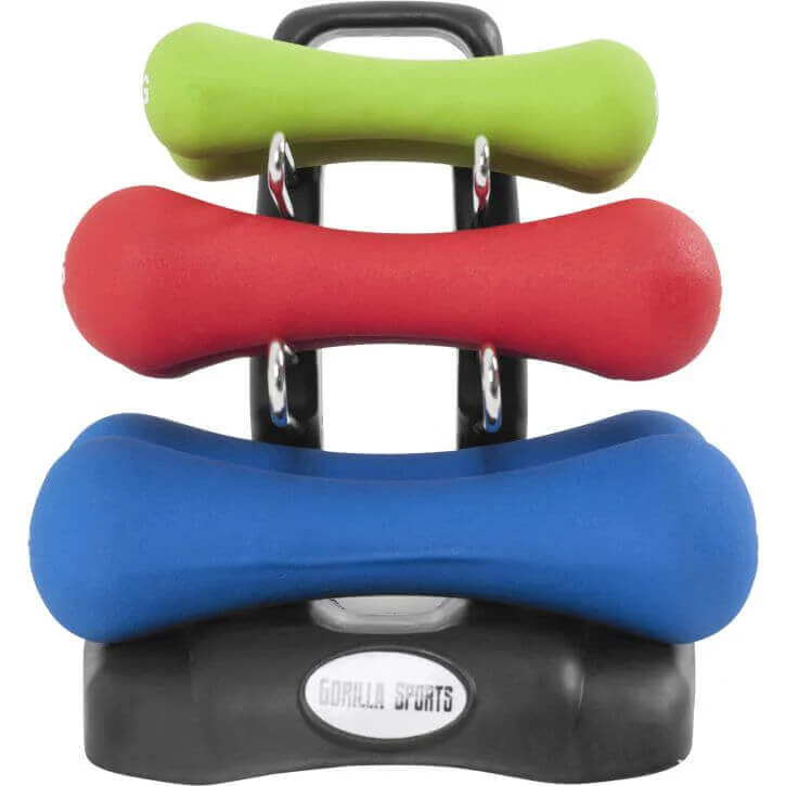 Neopreenikäsipainosetti 12 kg telineellä - Image 3