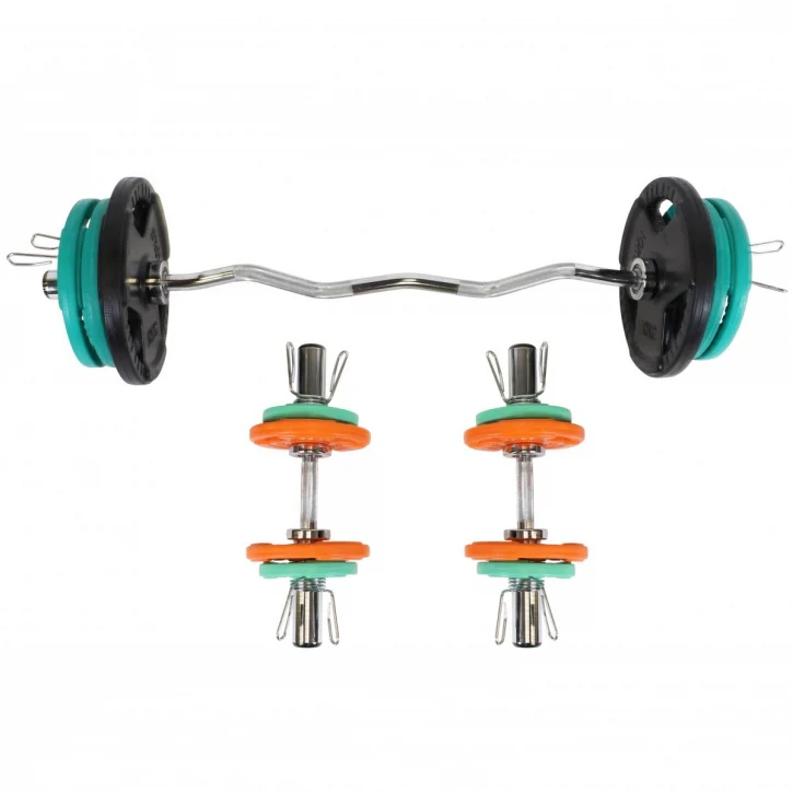 Olympia EZ-mutkatanko- ja käsipainotankosetti 75 kg - Image 5