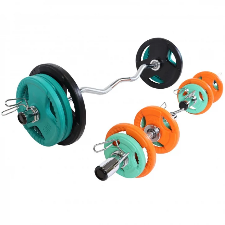 Olympia EZ-mutkatanko- ja käsipainotankosetti 75 kg - Image 7