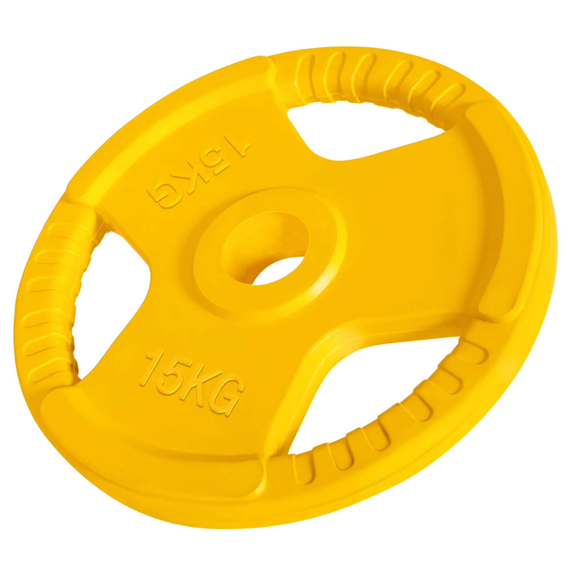 Olympia Tri Grip levypainot 2 x 15 kg, 50 mm, keltainen - Image 2