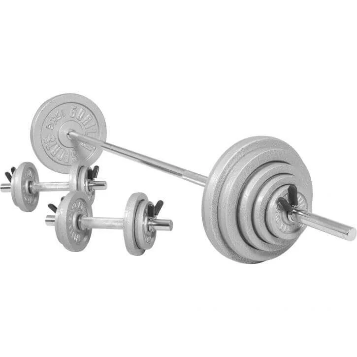 100 Kg painosetti levytangolla ja käsipainotangoilla - Image 7