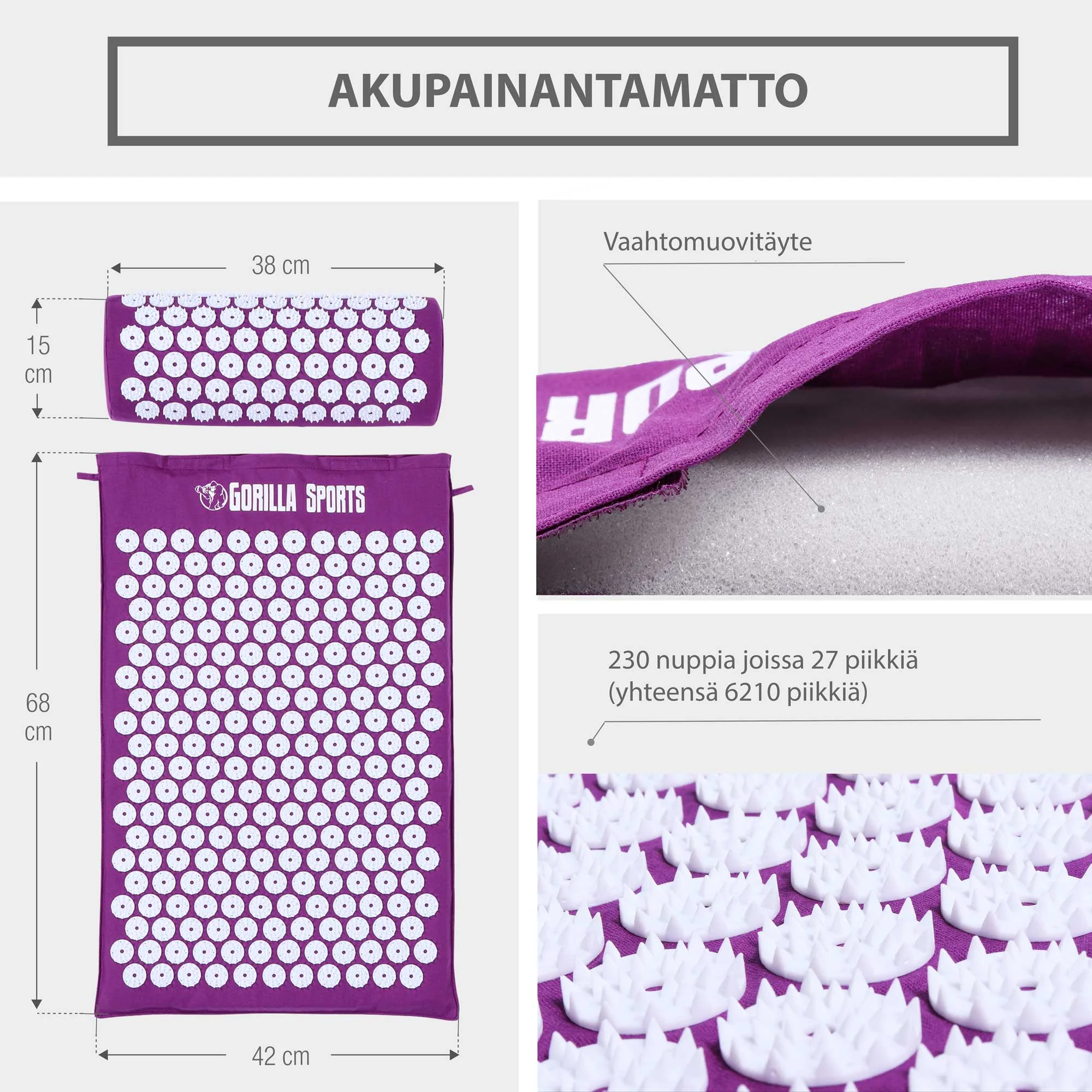 Piikkimatto ja tyyny kantolaukulla - Image 30
