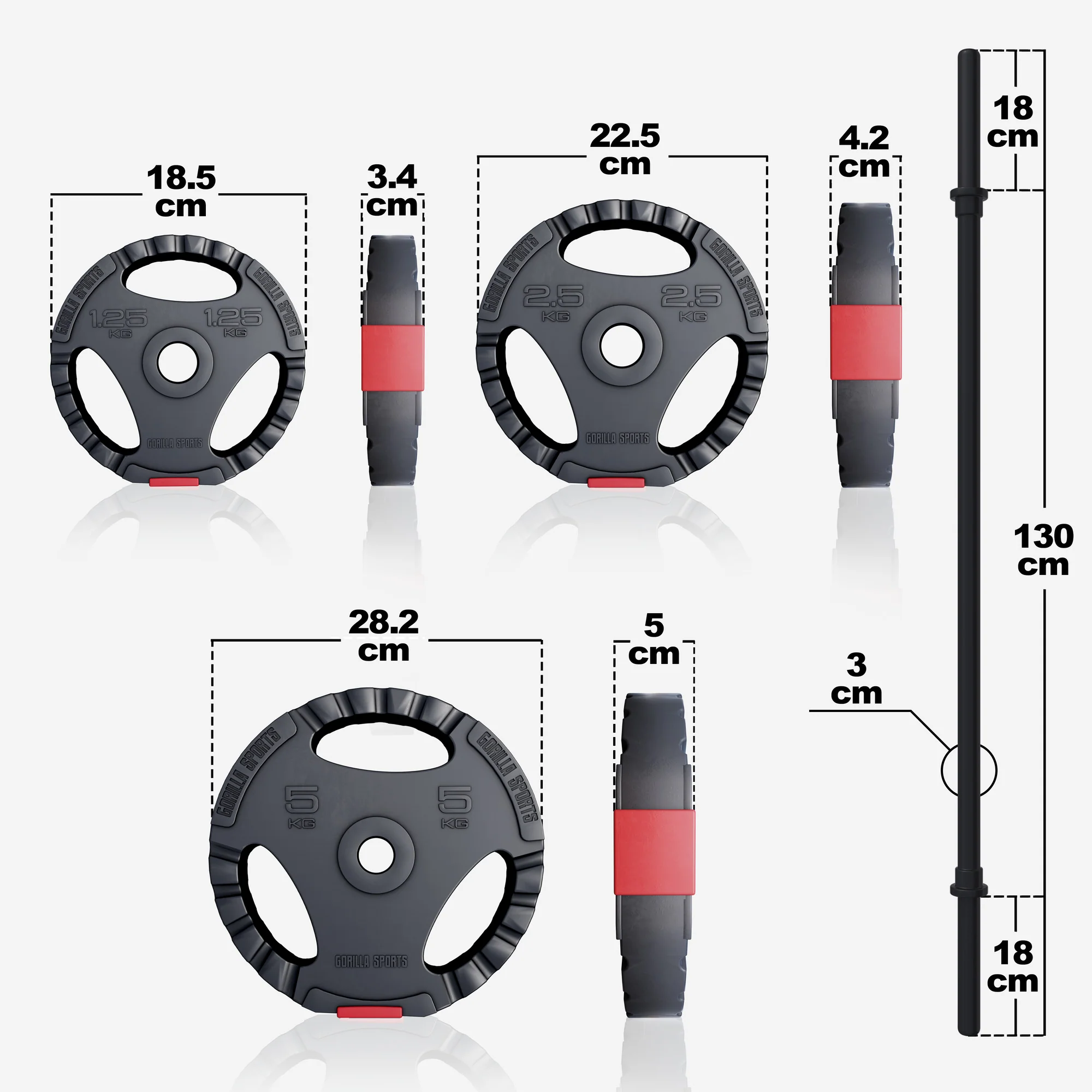 Body Pump setti 19,5 kg Tri Grip levypainoilla - Image 6