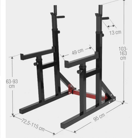 Säädettävä kyykkyteline, levytanko ja painot 40 kg - Image 3