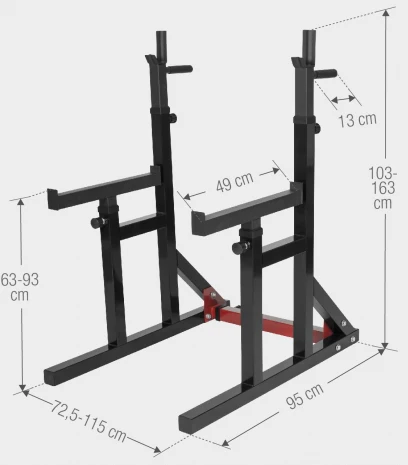 Säädettävä kyykkytelinesetti olympiatangolla - Image 8