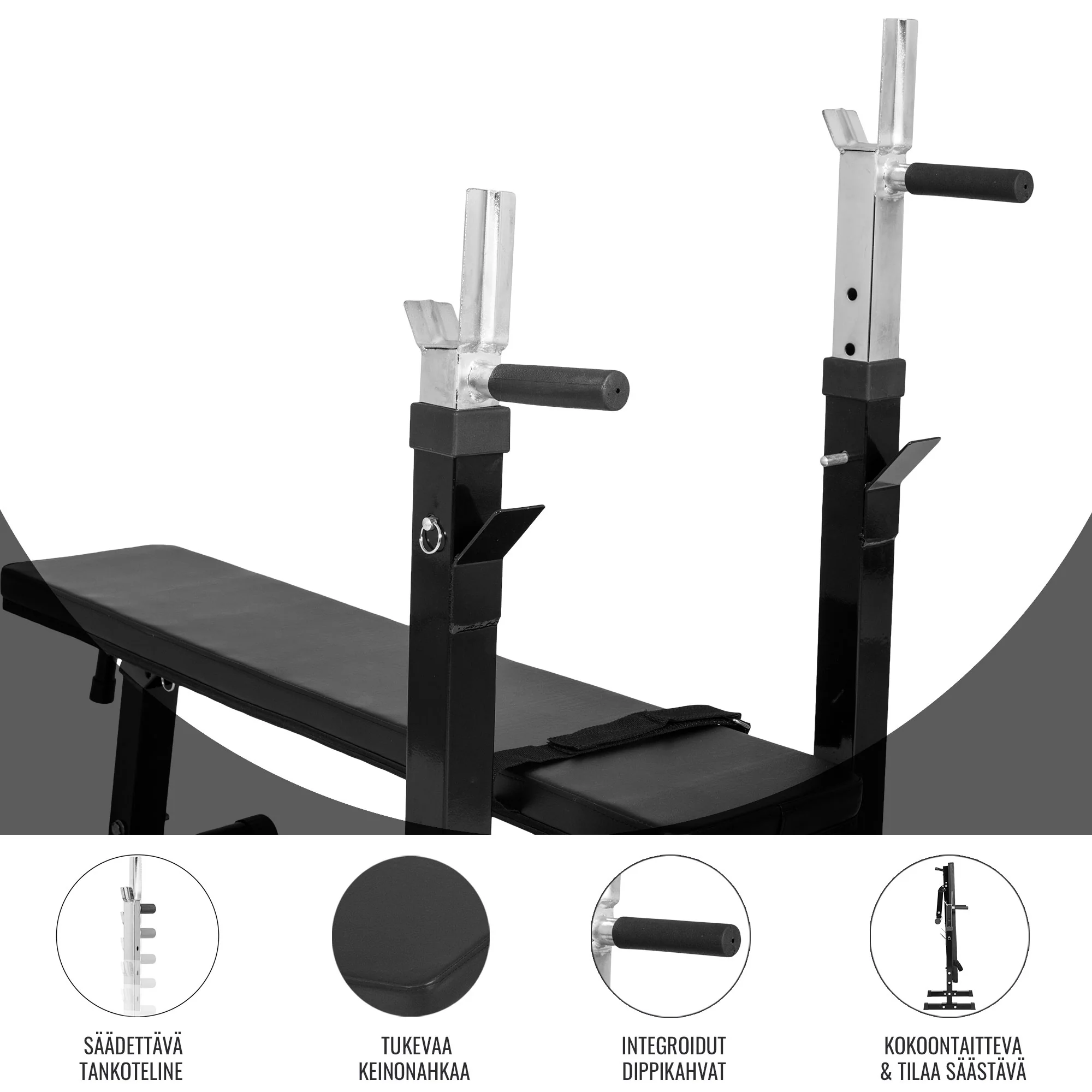Säädettävä painonnostopenkki ja levytankosarja 100 kg - Image 20
