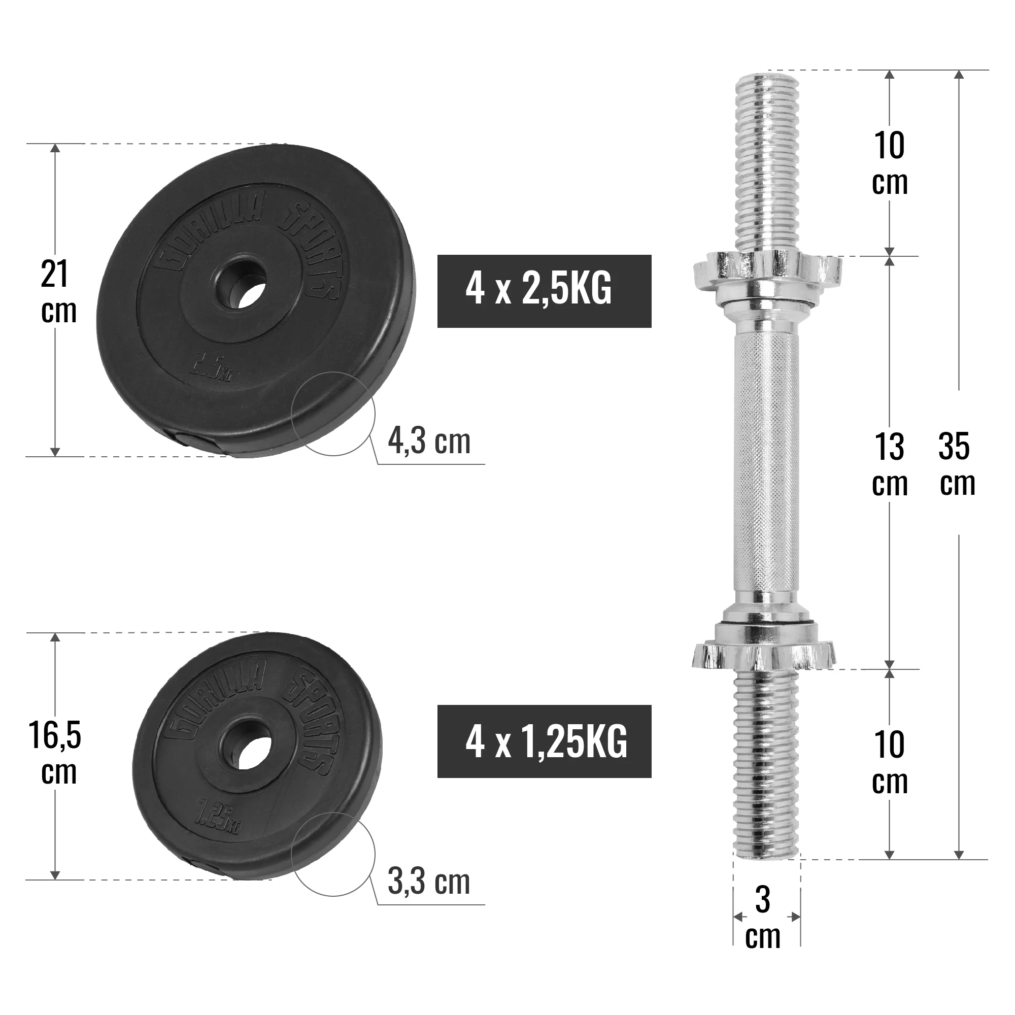 Säädettävä painonnostopenkki ja levytankosarja 100 kg - Image 21