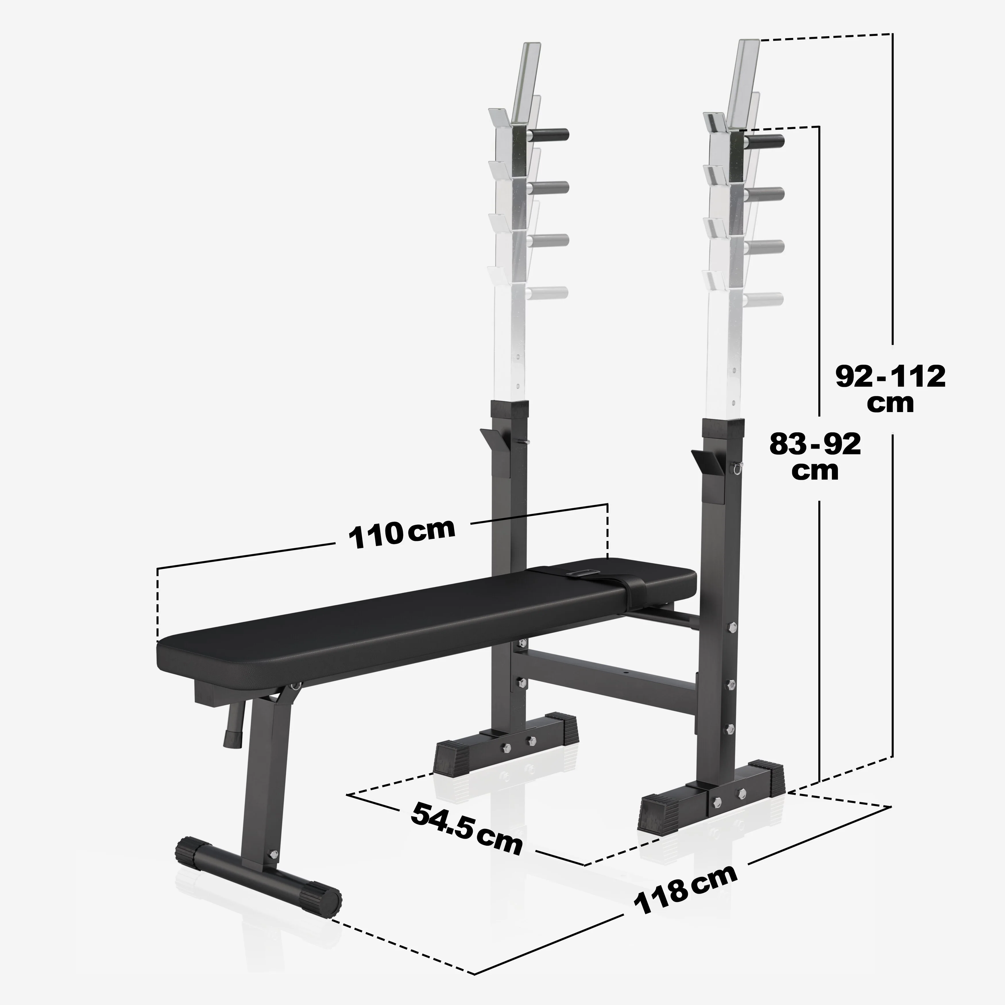 Säädettävä painonnostopenkki + 70 kg levytankosarja - Image 11