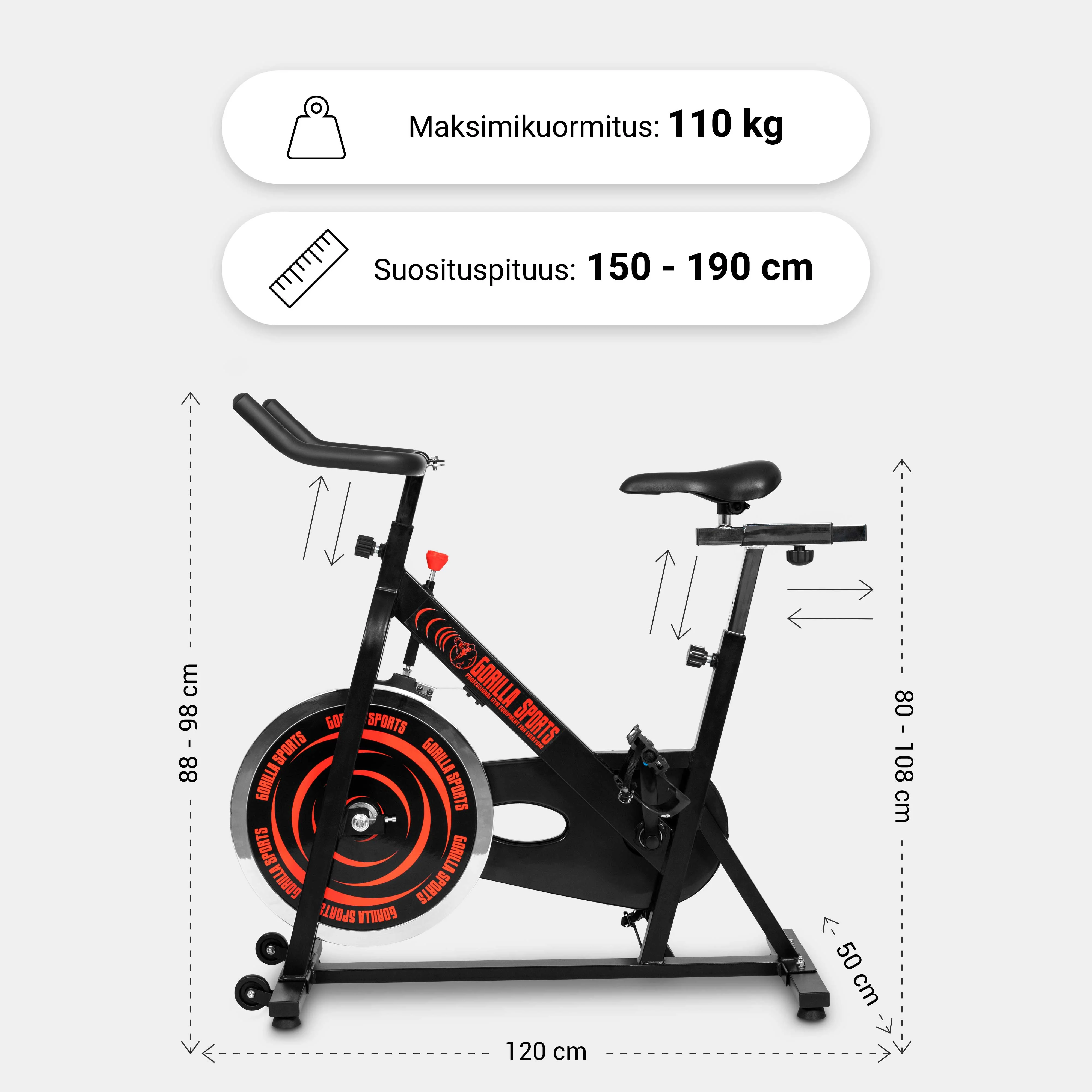 Säädettävä spinningpyörä 13 kg vauhtipyörällä - Image 2