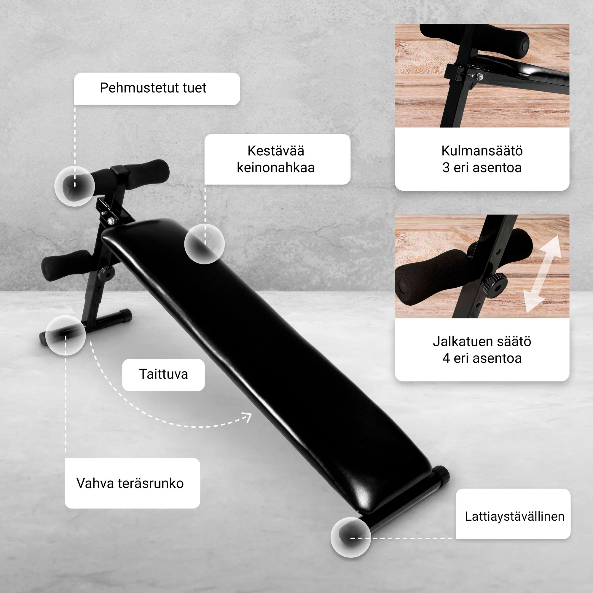 Säädettävä vatsalihaspenkki ja 5-in-1 leuanvetotanko - Image 14