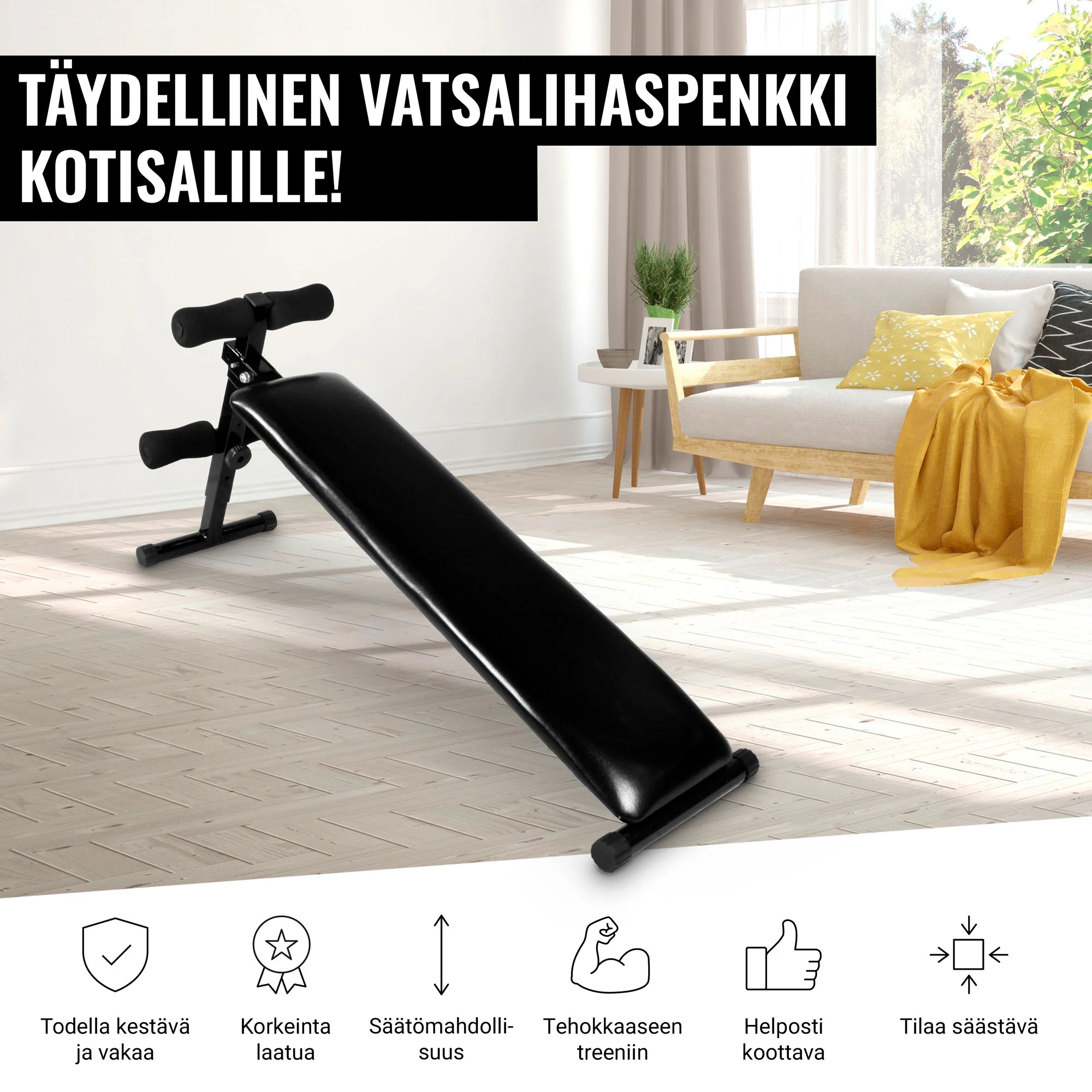 Säädettävä vatsalihaspenkki ja 5-in-1 leuanvetotanko - Image 15