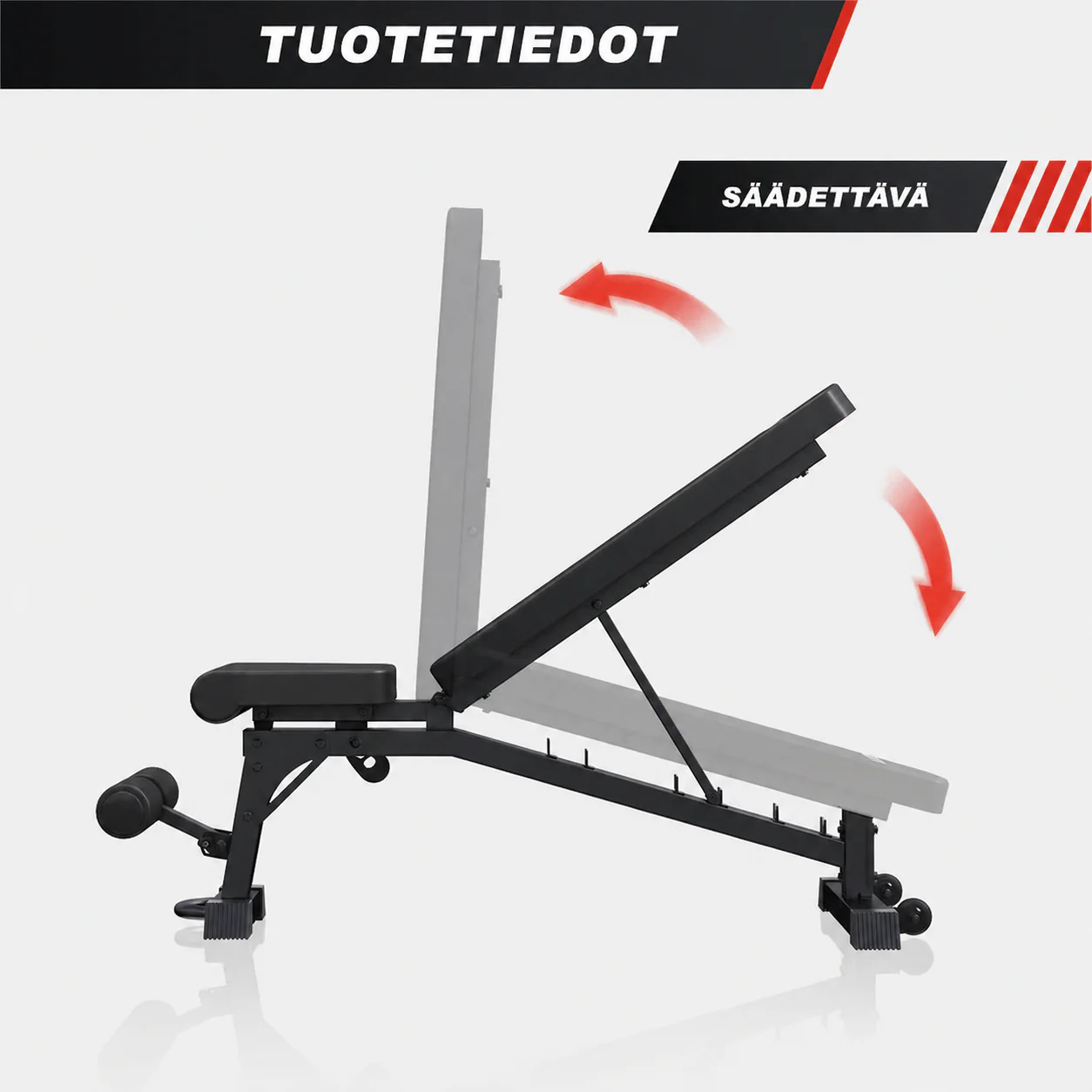 Säädettävä vinopenkki Musta - Image 3