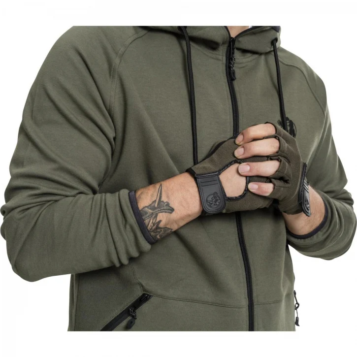 Treenihanskat S–XL, kangas/nahka, khaki - Image 7