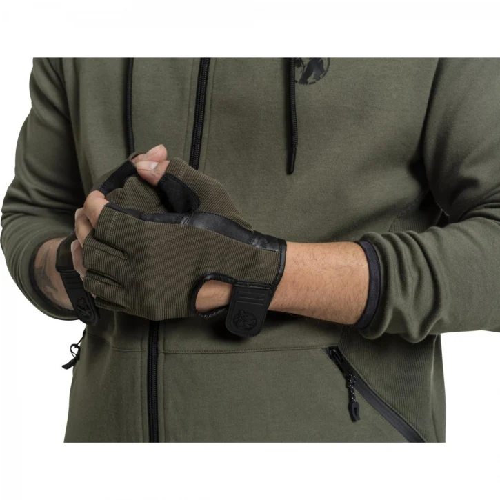 Treenihanskat S–XL, kangas/nahka, khaki - Image 9