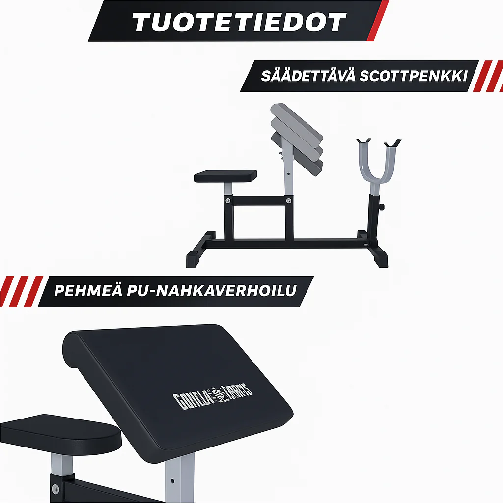 Säädettävä Scott-penkki, musta - Image 7